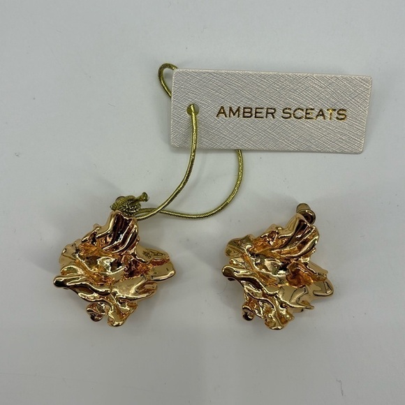 Amber‎ Sceats 24k gold-plating Reese Earrings NWT - Picture 3 of 8